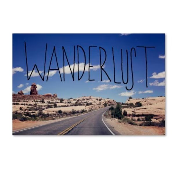 Leah Flores 'Wanderlust Road' Canvas Art, 12x19, Trademark Fine Art, Mfr#: ALI0714-C1219GG
